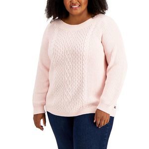 Tommy Hilfiger Light Pink Cable Knit Sweater